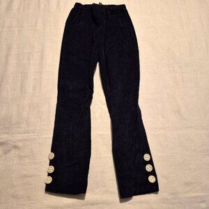 Magpie & Mabel girls size 6 navy corduroy pull on pants, 3 button accent, EUC